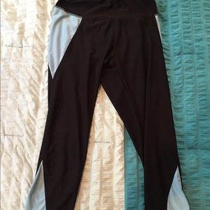 Blue and black athletic leggings